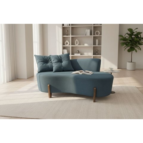 Namoradeira Sofá Feijão Luna 130cm Orgânica Bouclé Cinza