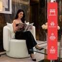 Ver imagem 3 de Poltrona Orgânica Maya Boucle Bege Redonda Decorativa - Arkell