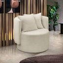 Ver imagem 1 de Poltrona Orgânica Maya Boucle Bege Redonda Decorativa - Arkell