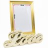 Kit Escultura Palavra + Porta Retrato Decorativo Enfeite Top - Love Dourado + Porta Retrato - 1