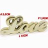 Kit Escultura Palavra + Porta Retrato Decorativo Enfeite Top - Love Dourado + Porta Retrato - 5