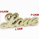 Ver imagem 5 de Kit Escultura Palavra + Porta Retrato Decorativo Enfeite Top - Love Dourado + Porta Retrato