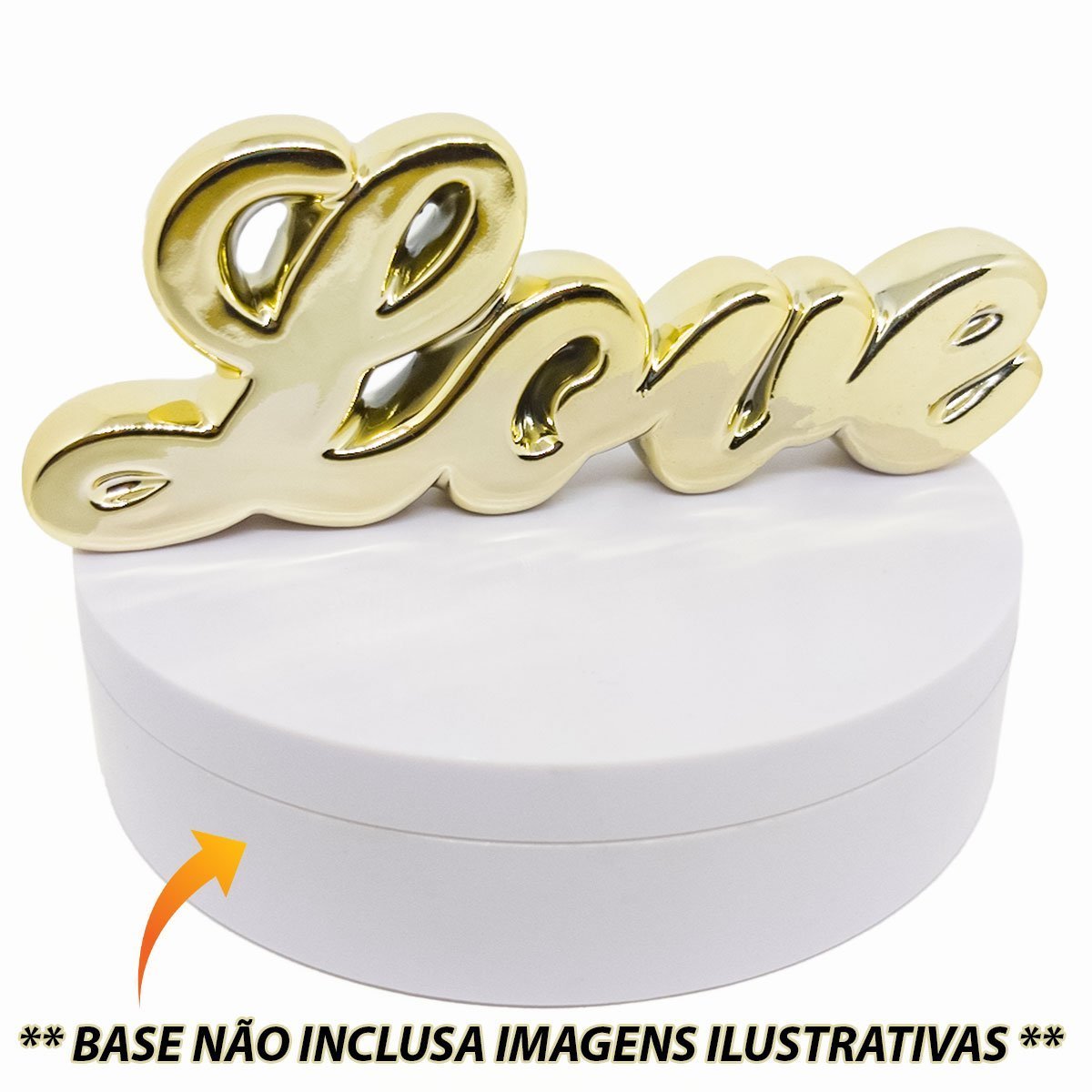 Kit Escultura Palavra + Porta Retrato Decorativo Enfeite Top - Love Dourado + Porta Retrato - 4