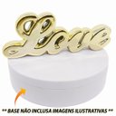 Ver imagem 4 de Kit Escultura Palavra + Porta Retrato Decorativo Enfeite Top - Love Dourado + Porta Retrato