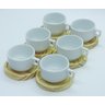 Jogo 6 Xícaras Café/chá Hotel 100ml Empilháveis com Pires de Pinus - Porcelana Branca - 4
