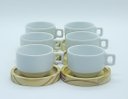 Ver imagem 2 de Jogo 6 Xícaras Café/chá Hotel 100ml Empilháveis com Pires de Pinus - Porcelana Branca