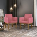 Ver imagem 5 de Kit 04 Poltronas Cadeira Reforçada - Escritório Rosa Cor:rosa
