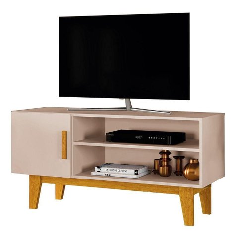 Rack Bancada para Tv de até 42 1 Porta Dallen Off White/naturale