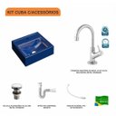 Ver imagem 3 de Kit Cuba Q32 com Torneira 1198 Metal e Válvula Click 1"g + Sifão Pvc e Flexível Compace