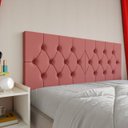 Ver imagem 1 de Painel Cabeceira Luxo Capitonê Queen Size Elisa Estofada Decoração Fixação Parede:Rosa