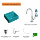Ver imagem 3 de Kit Cuba Q32 com Torneira 1198 Metal e Válvula Click 1"g + Sifão Pvc e Flexível Compace