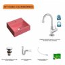 Kit Cuba Q32 com Torneira 1198 Metal e Válvula Click 1"g + Sifão Pvc e Flexível Compace - 3