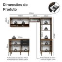 Ver imagem 3 de Cozinha Compacta Lille 7 Portas 2 Gavetas MDP 225cm Madesa