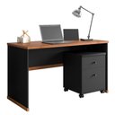 Ver imagem 2 de Kit Escritório Office Escrivaninha e Gaveteiro Zeus - Via Nossa - Preto/naturale