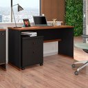 Ver imagem 1 de Kit Escritório Office Escrivaninha e Gaveteiro Zeus - Via Nossa - Preto/naturale
