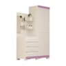 Guarda Roupa Solteiro Grécia 2 Portas 100% Mdf Linhamobília Branco Rosa Azul Lilás - 7