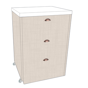 Mesa Multiuso Projeto Camarim Madeirado com Assento Estofado Branco /linho