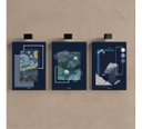 Ver imagem 2 de Kit 3 Quadro Moderno Placa Decorativa Luxuoso Arte Abstrata 28x20cm