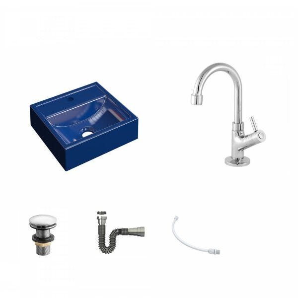 Kit Cuba Q32 com Torneira 1198 Metal e Válvula Click 1 1/2" + Sifão Cromado e Flexível Compace - 2