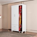Ver imagem 6 de Guarda Roupa Infantil 3 Portas 2 Gavetas Mdf 89 Cm Livia Vermelho Decmade