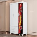 Ver imagem 2 de Guarda Roupa Infantil 3 Portas 2 Gavetas Mdf 89 Cm Livia Vermelho Decmade