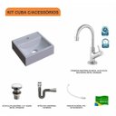 Ver imagem 3 de Kit Cuba Q32 com Torneira 1198 Metal e Válvula Click 1 1/2" + Sifão Cromado e Flexível Compace