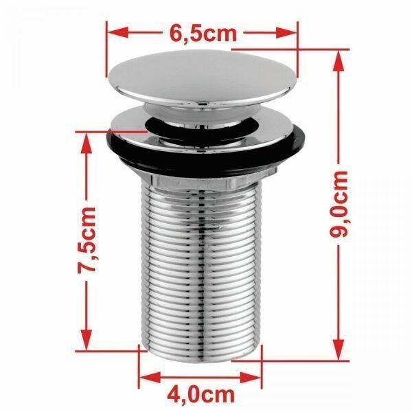 Kit Cuba Q32 com Torneira 1198 Metal e Válvula Click 1 1/2" + Sifão Cromado e Flexível Compace - 10