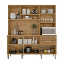 Ver imagem 3 de Armário de Cozinha Compacta Mdf 6 Portas Ferrara Plus - Freijó/supremo/com Ripado
