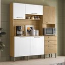 Ver imagem 1 de Armário de Cozinha Compacta Mdf 6 Portas Ferrara Plus - Freijó/supremo/com Ripado