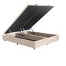 Base Cama Box Baú Queen com Pistão a Gás Bipartido 158x198 Suede:bege - 1