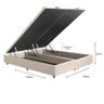 Base Cama Box Baú Queen com Pistão a Gás Bipartido 158x198 Suede:bege - 7