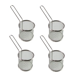 Kit 4 Cesta para Servir Porções Fritas Frango Salgados Petiscos Restaurante Hamburgueria