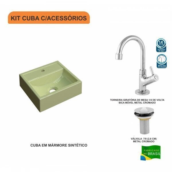 Kit Cuba Q32 com Torneira 1198 Metal e Válvula 1" Compace - 3