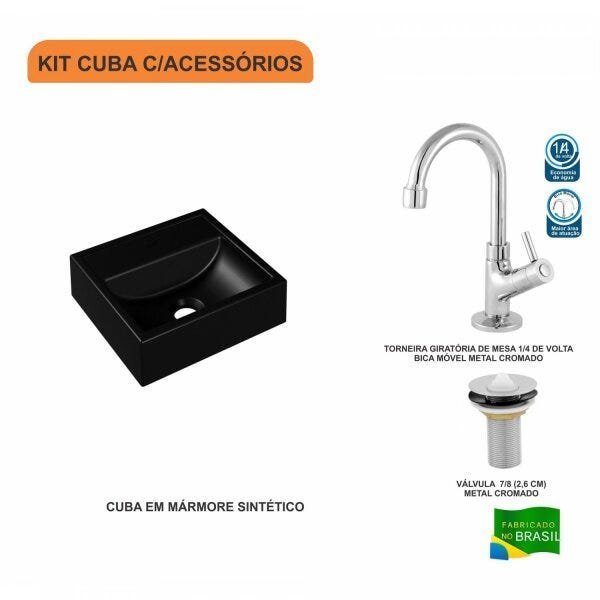 Kit Cuba Q32 com Torneira 1198 Metal e Válvula 1" Compace - 3