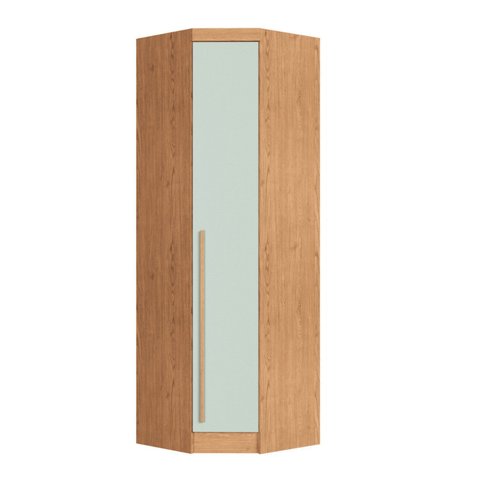 Guarda Roupa de Canto Oblíquo Modulado 1 Porta Cedro e Pistache Line Infinity Marrom