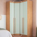 Ver imagem 2 de Guarda Roupa de Canto Oblíquo Modulado 1 Porta Cedro e Pistache Line Infinity Marrom