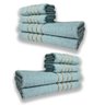 2 Jogos de 4 Toalhas 4 Banho 4 Rosto Dubai 100% Algodão Verde Claro - 1