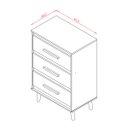 Ver imagem 6 de Cômoda Mila para Quarto 3 Gavetas Pés Retrô Savana Off White: Savana Off White