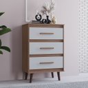Ver imagem 1 de Cômoda Mila para Quarto 3 Gavetas Pés Retrô Savana Off White: Savana Off White