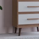 Ver imagem 3 de Cômoda Mila para Quarto 3 Gavetas Pés Retrô Savana Off White: Savana Off White