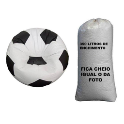Puff Bola com Enchimento Decoração Almofadão Conforto Sala Quarto - Branco - 3