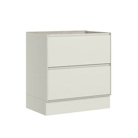 Balcão de Cozinha 80 cm Fineze 2 Gavetas 100% MDF Areia Hp - Henn