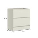 Ver imagem 4 de Balcão de Cozinha 80 cm Fineze 2 Gavetas 100% MDF Areia Hp - Henn