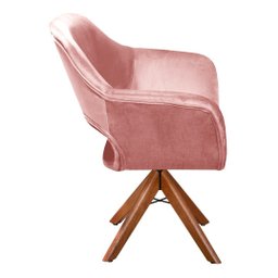 Poltrona Decorativa Zara Base Giratória - Veludo Rosê - 2