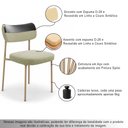 Ver imagem 3 de Kit 4 Cadeiras Sala de Jantar Lisa Pés Champanhe Linho/PU Bege/Preto m² - Monari Design