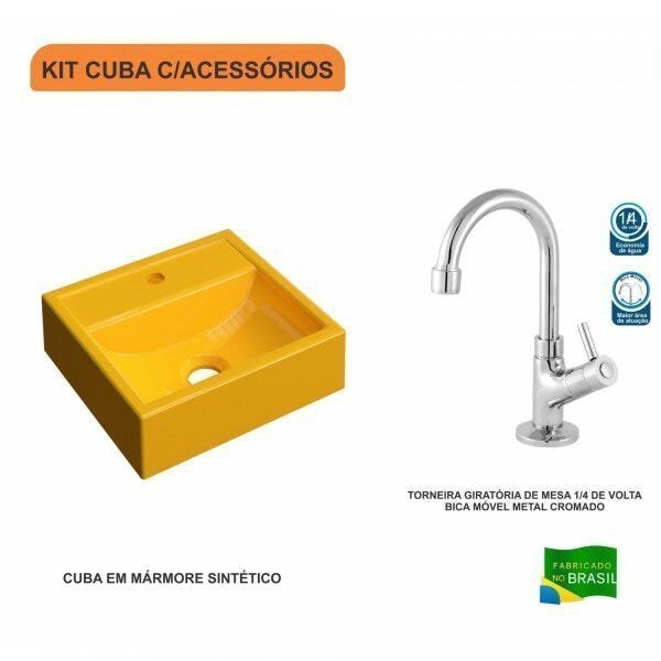 Kit Cuba Q32 com Torneira 1198 Metal 1/4 Volta - 3