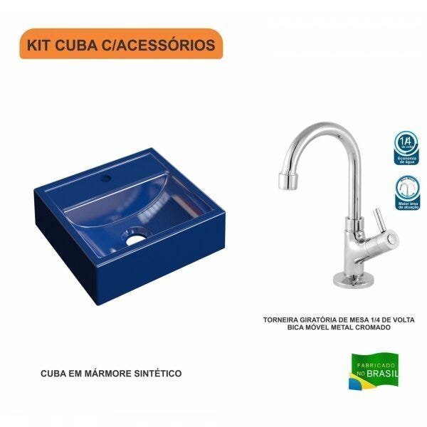 Kit Cuba Q32 com Torneira 1198 Metal 1/4 Volta - 3