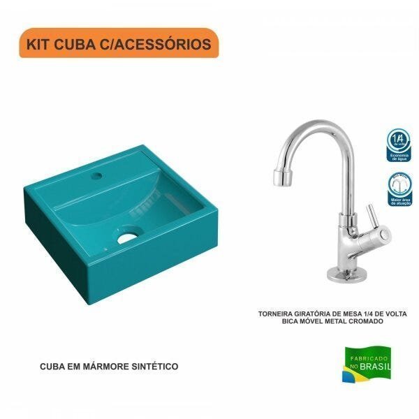Kit Cuba Q32 com Torneira 1198 Metal 1/4 Volta - 3