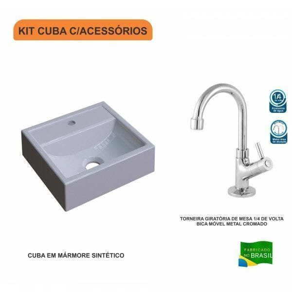 Kit Cuba Q32 com Torneira 1198 Metal 1/4 Volta - 3