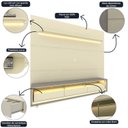 Ver mais imagens de Conjunto Rack Painel para TV até 84 Polegadas 3 Gavetas com LED, Nichos e Rodízios 219x240x38,3cm